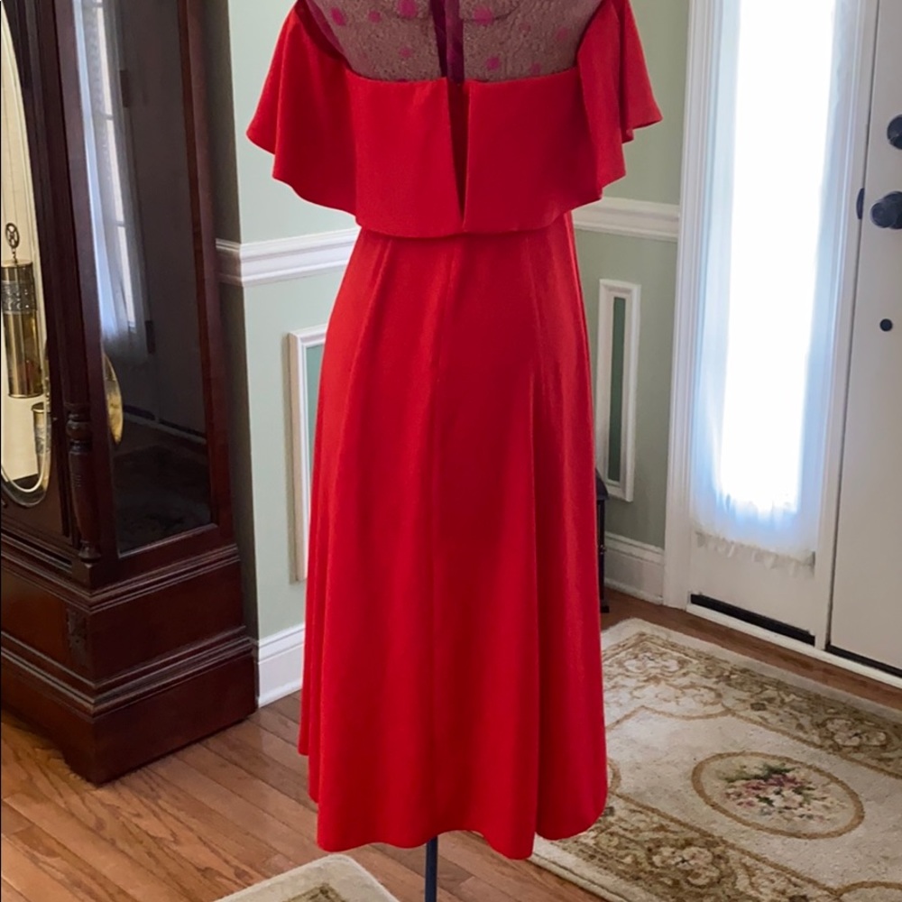 NWT ASOS Red Rare London Off-Shoulder Ruffle Maxi - Picture 5 of 7